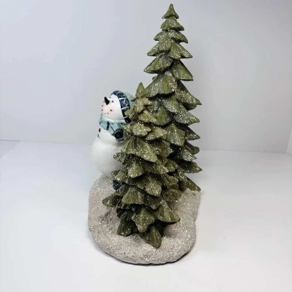 Vintage Y2K Skating Snowman Porcelain‎ Christmas Holiday Figure 9.5